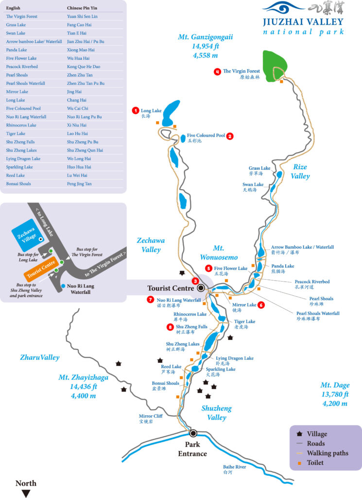 Jiǔzhàigōu (九寨沟) Map Route - Jiuzhaigou Travel Guide: Magical Valley - Leo Trails