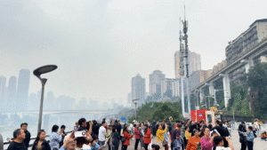Crowds lining up in Lǐzǐbà Station (李子坝) - 7 Must-Visit Spots in Chongqing - Leo Trails