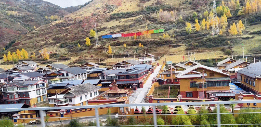Tibetan Houses view - Jiuzhaigou and Huanglong Ultimate 3 Days Travel Guide - Leo Trails