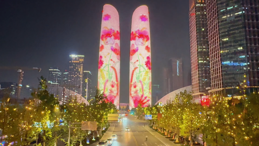 Twin towers at night - Chengdu Top 9 Must-Visit Spots - Leo Trails