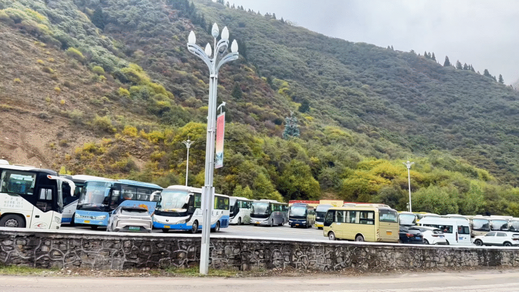 Plenty of scenic busses  - Jiuzhaigou and Huanglong Ultimate 3 Days Travel Guide - Leo Trails