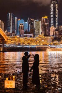 Couple Photo reference 2 at HóngyáDòng (洪崖洞) -7 Must-Visit Spots in Chongqing - Leo Trails