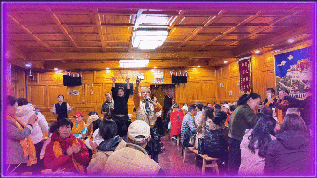 People singing in Tibetan Restaurant - Exploring Huanglong: A Breathtaking Experience - Leo Trails