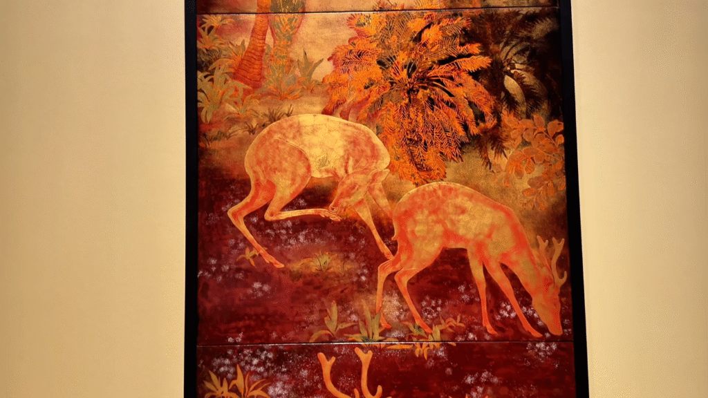 A painting of a deer using tree sap - How to Enjoy Singapore Without Breaking the Bank - Leo Trails