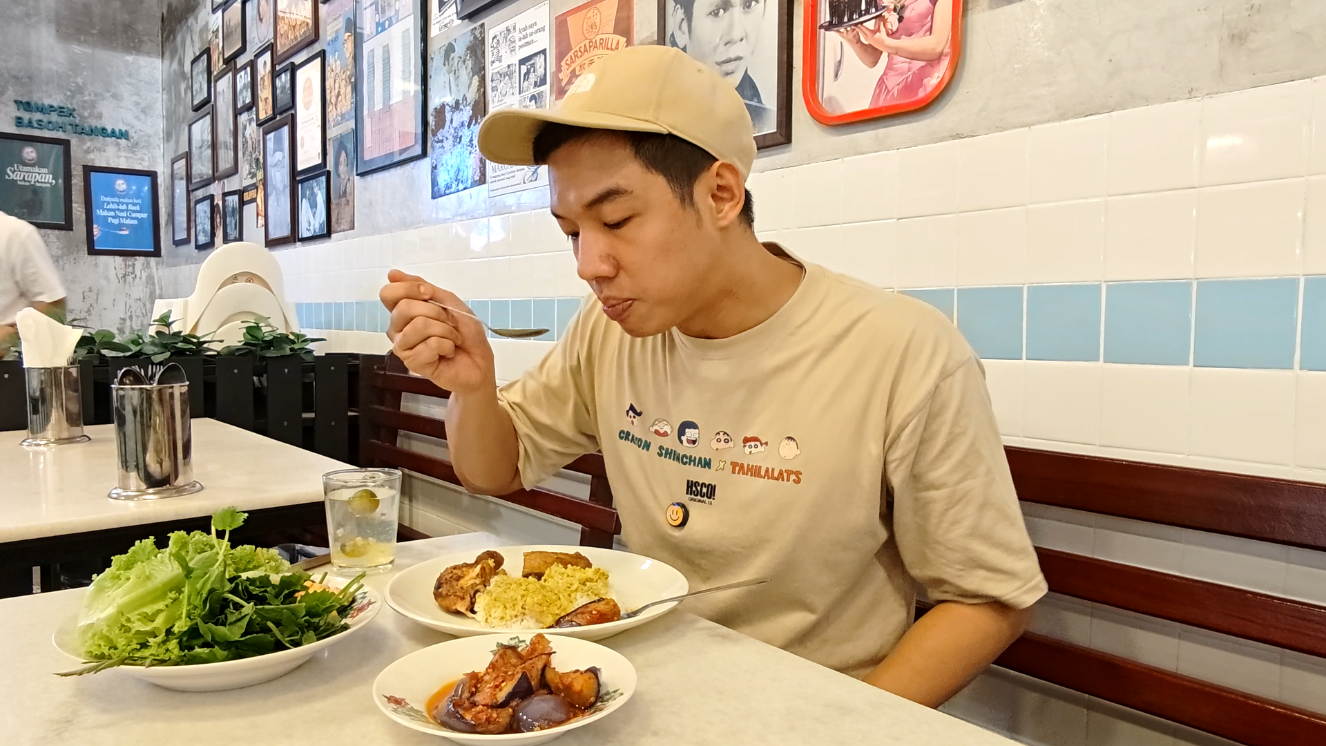 Me eating Nasi Campur - 15 Must-Try KL Dishes That Locals Love - leo trails