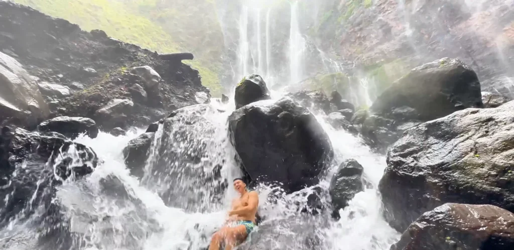 Soaking in the waterfall - Tumpak Sewu Waterfall: A Must-Visit for Any Adventure Lover - Leo Trails