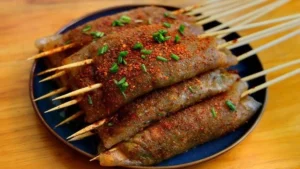 Me eating Shao Pi - A Local Favorite Street Food Paradise in Chongqing - Leotrails