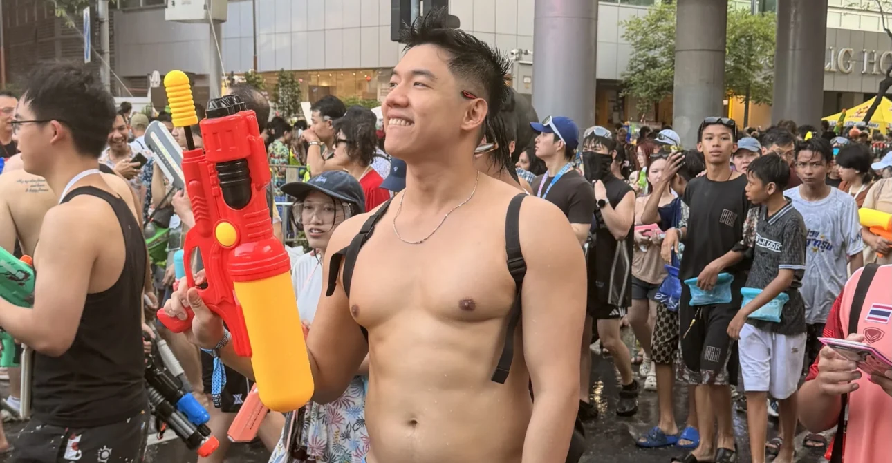 The Wildest Songkran Water Fight in Silom Bangkok 💦