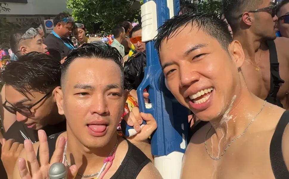 Crowds of People in the Silom Road - The Wildest Songkran Water Fight in Silom Bangkok 💦 - Leotrails