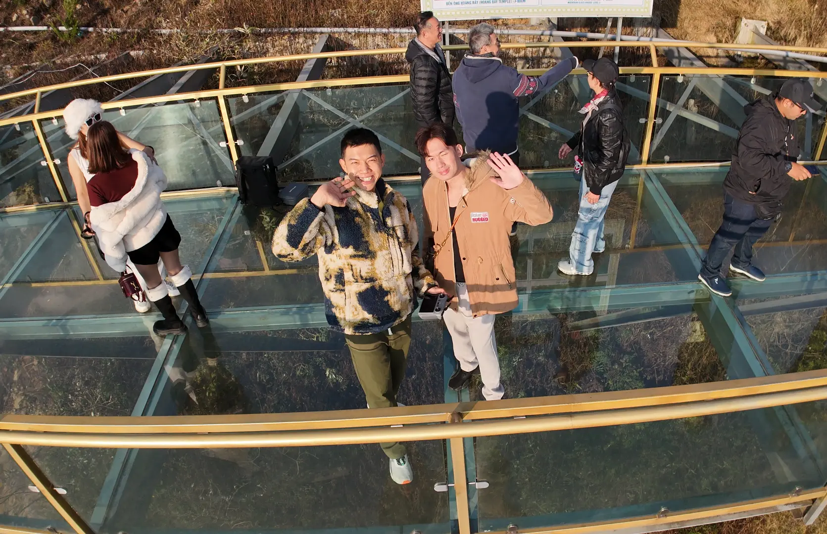 Me and Terry at the glass bridge - How Much Does Sapa Travel Cost? My Day 1 Breakdown 💸- Leotrails