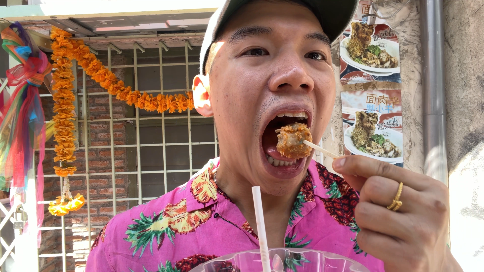 Me eating Siu Mai - Song Wat Bangkok: How to Spend a Day Here 🏠 - Leotrails