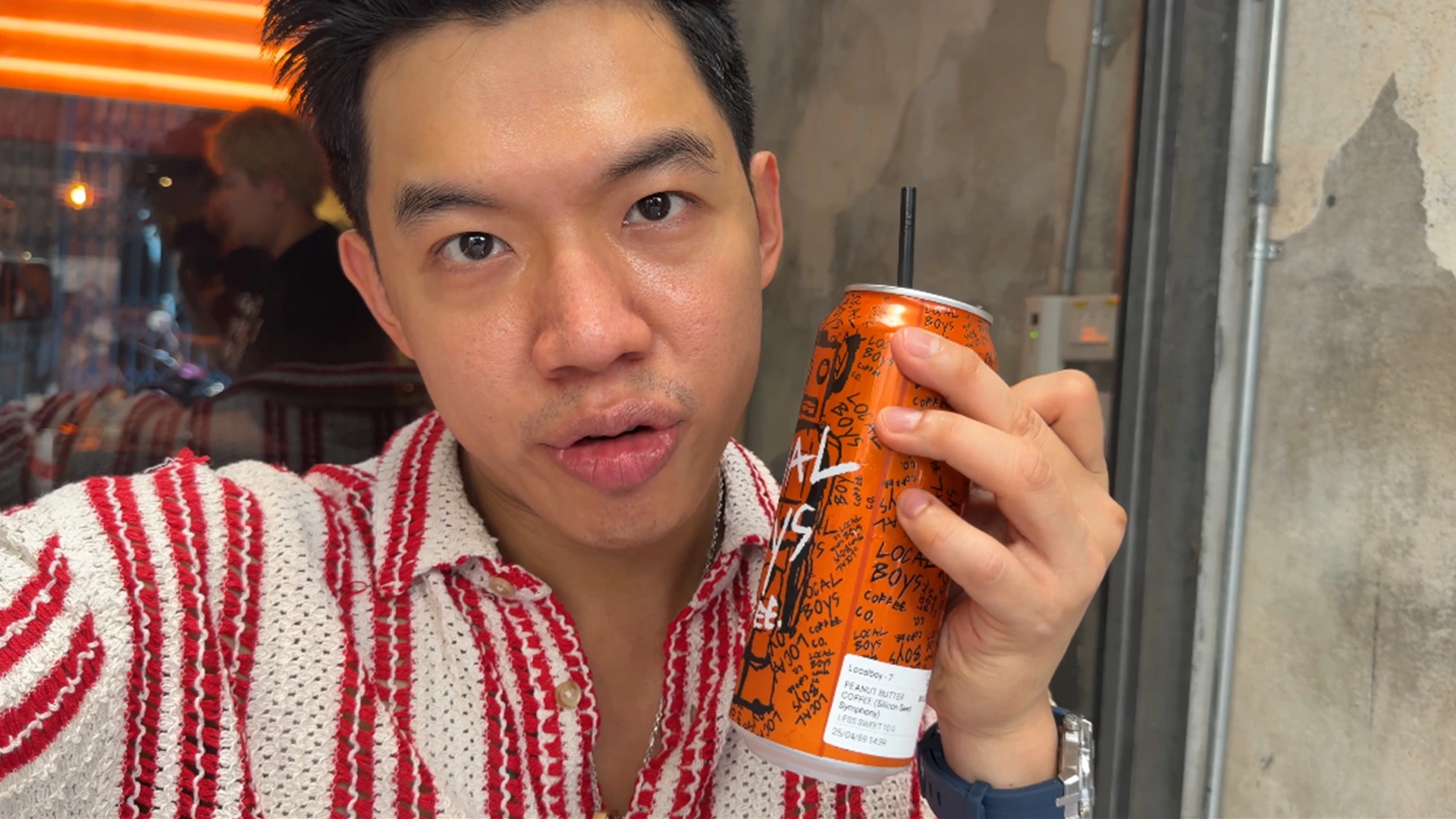 Me showing this coolest coffee can - Song Wat Bangkok: How to Spend a Day Here 🏠 - Leotrails
