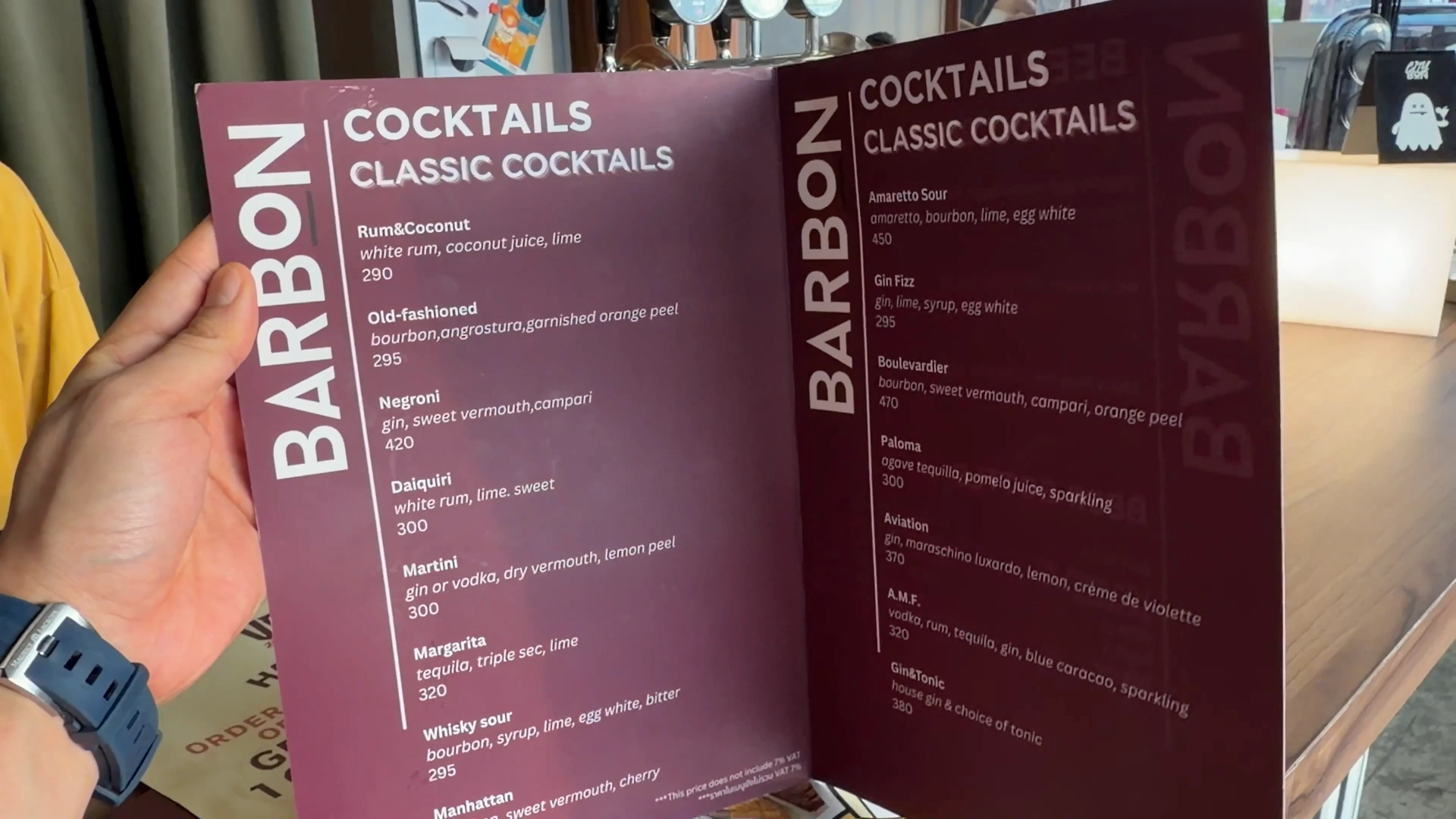 The Menu in Barbon - Song Wat Bangkok: How to Spend a Day Here 🏠 - Leotrails