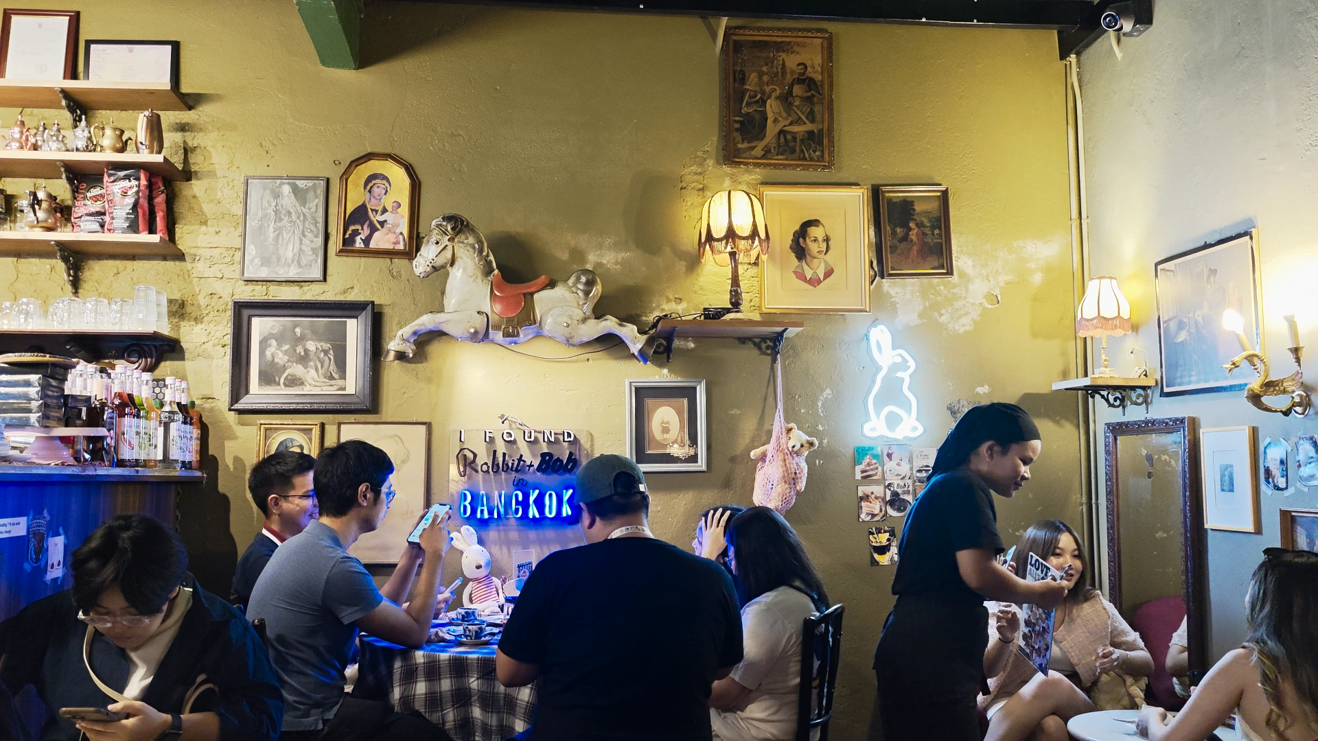 The interior of pink rabbit - Song Wat Bangkok: How to Spend a Day Here 🏠 - Leotrails