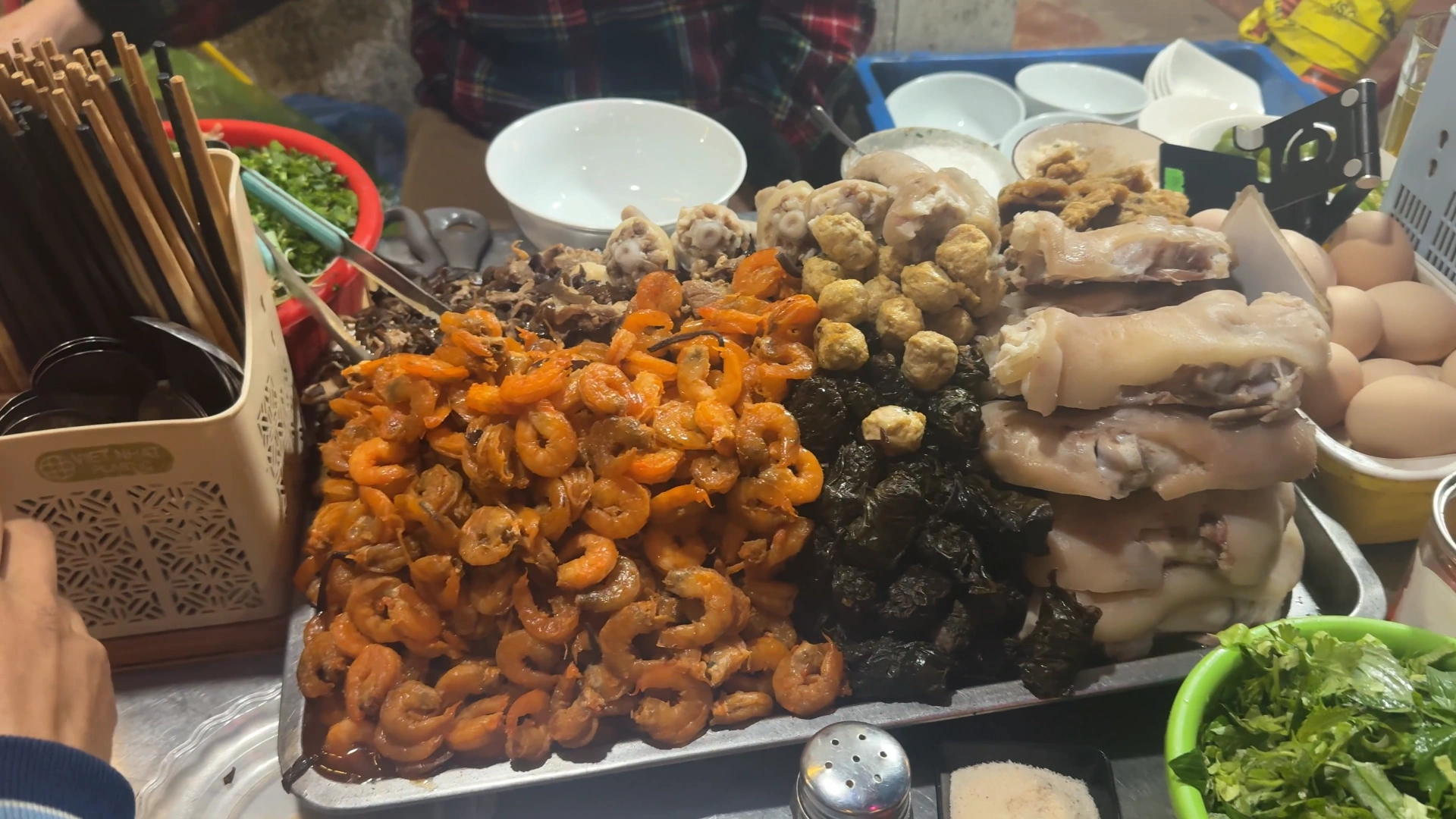 Ingredients for the  Bún tôm - What to Eat in Haiphong: Amazing Local Food Experience😋 - Leotrails