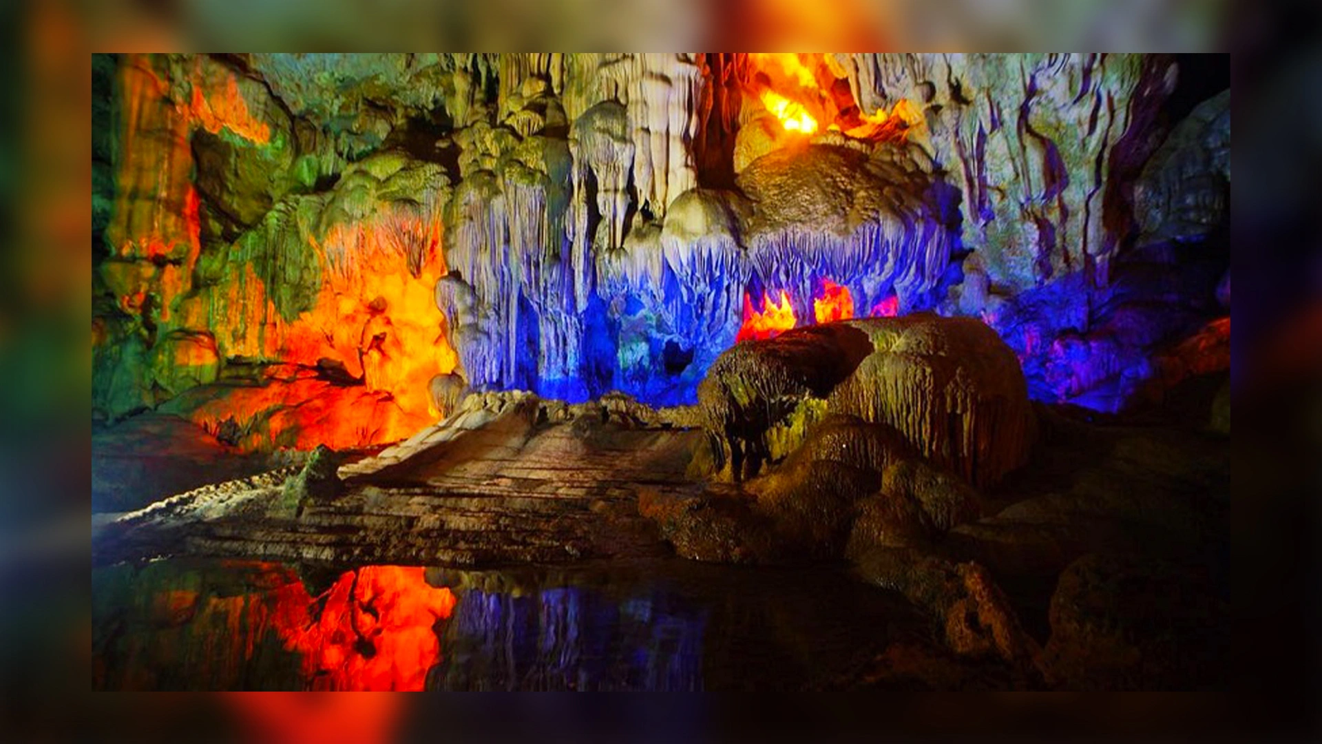 Those vibrant lights Inside Dau Go Cave Those vibrant lights Inside Dau Go Cave